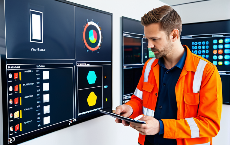 A professional fire safety engineer, fully clothed in a modest business suit, standing in a sophisticated smart building control room. Large digital screens display real-time data from IoT sensors related to fire prevention systems. The engineer is looking at a tablet with a focused and intelligent expression. The setting is clean, modern, and high-tech. safe for work, appropriate content, fully clothed, professional, perfect anatomy, correct proportions, natural pose, well-formed hands, proper finger count, natural body proportions, professional photography, high quality, detailed, realistic.