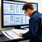 Fire Protection System Design & Engineering**

"A professional fire protection engineer, fully clothed in appropriate work attire, reviewing complex blueprints of a building's fire suppression system. The scene is a modern office setting with technical drawings and computer screens displaying hydraulic calculations. safe for work, professional, perfect anatomy, correct proportions, well-formed hands, appropriate content, modest clothing, high quality rendering."

**