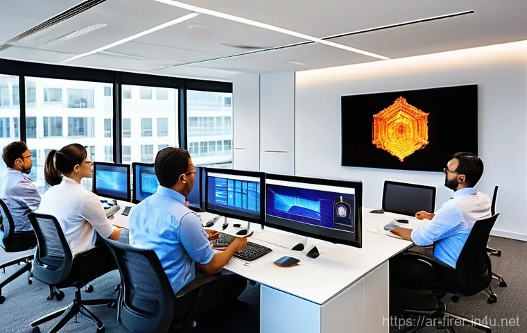 소방설비기사로서의 글로벌 네트워킹 - **Prompt:** A diverse group of professional fire safety engineers, male and female from various ethn...