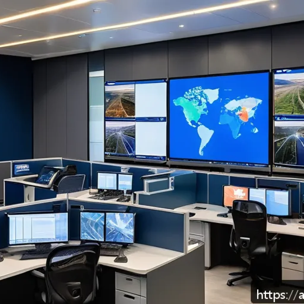 소방설비기사와 방재기술 발전 동향 - A high-tech civil protection control room in an Arabic-speaking country, featuring engineers monitor...