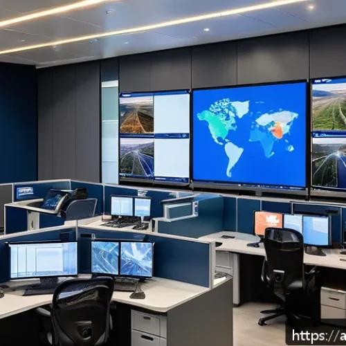 소방설비기사와 방재기술 발전 동향 - A high-tech civil protection control room in an Arabic-speaking country, featuring engineers monitor...